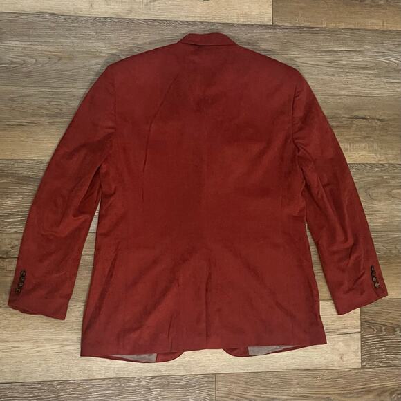VTG McGregor Velvet Two Button Blazer Jacket Sport Coat Men’s M Rust Red Retro - Picture 6 of 10
